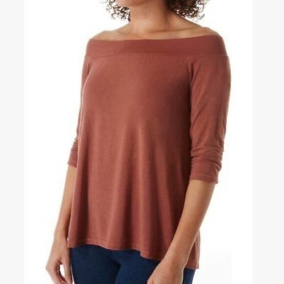 ANTHROPOLOGIE Off the shoulder top Michael Stars. 3/4 Sleeve - Picture 4 of 6